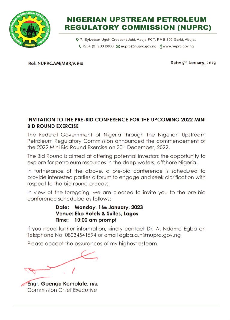 INVITATION TO THE PRE-BID CONFERENCE FOR THE UPCOMING 2022 MINI BID ...